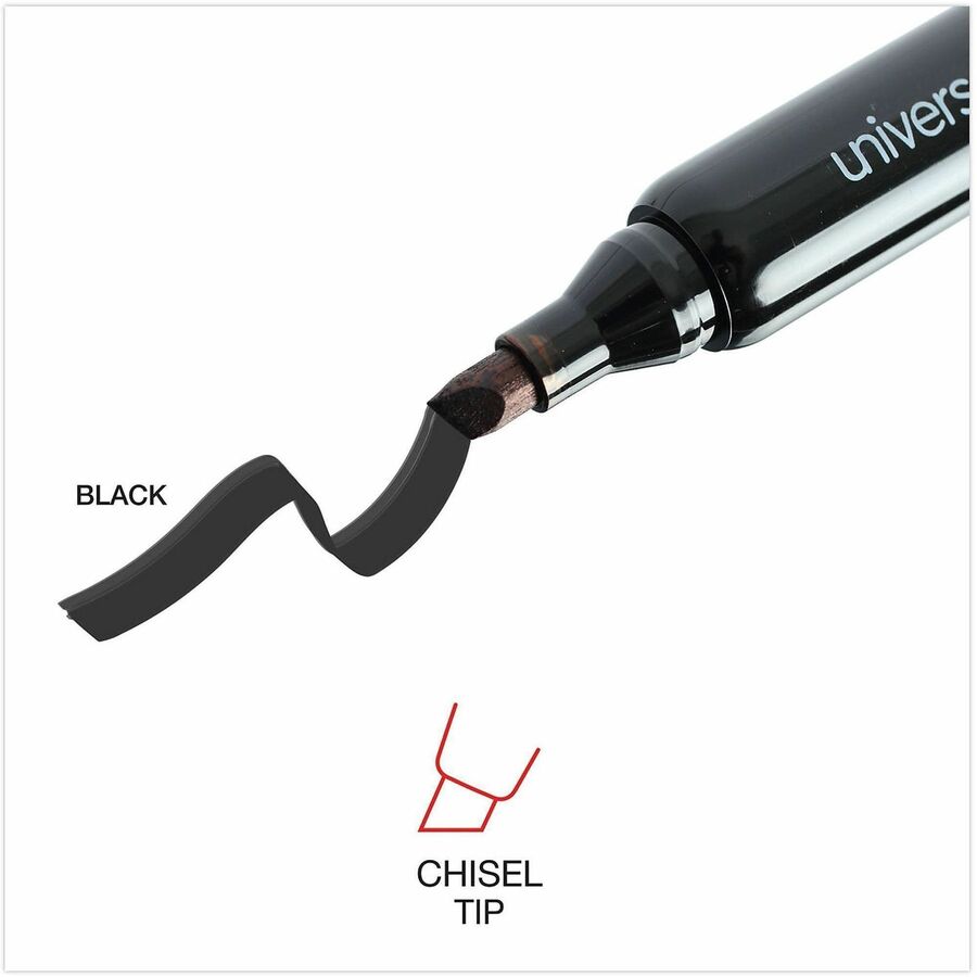 Broad Chisel Marker Point - Black Ink - General Purpose - 36 / Pack