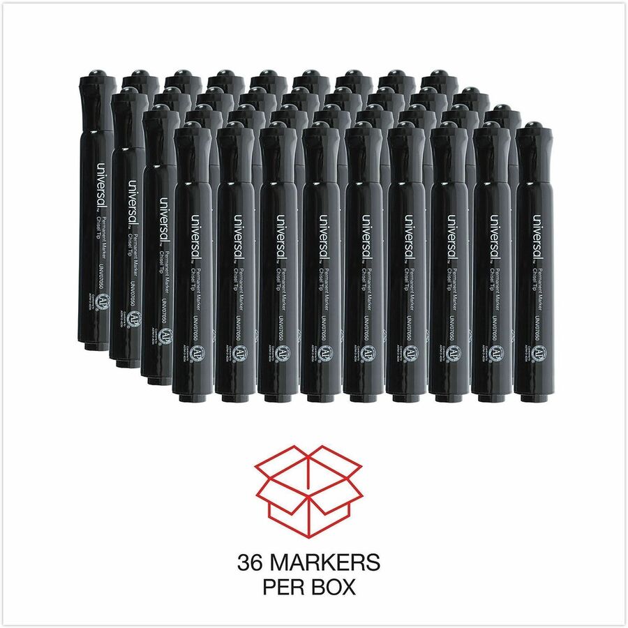 Broad Chisel Marker Point - Black Ink - General Purpose - 36 / Pack