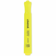 Universal Highlighter - Chisel Marker Point - Fluorescent Yellow Ink - Yellow Round, Tank Barrel - 36 / Pack
