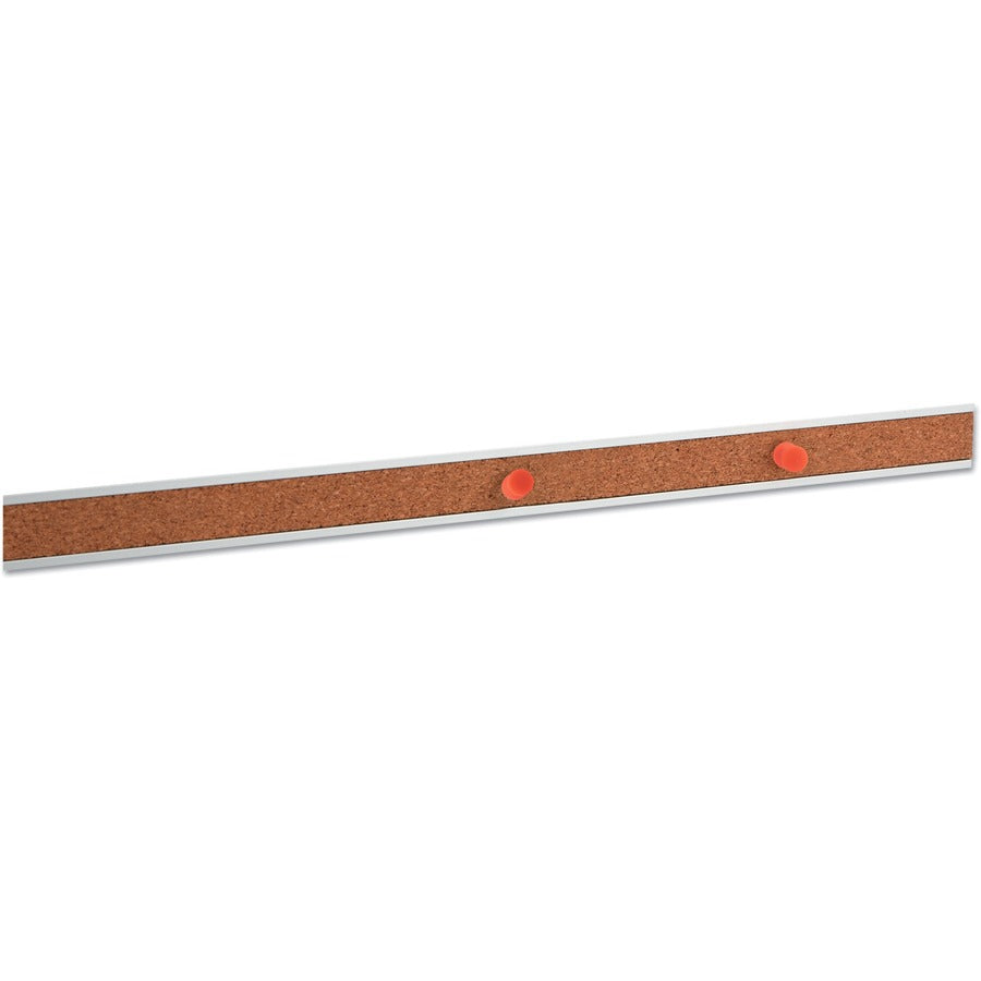 Universal Bulletin Board - 1" Board Height x 18" Board Width - Brown Cork Surface - Self-healing, Easy Installation - Silver Aluminum Frame - 1" Height x 18" Width - 1 Each