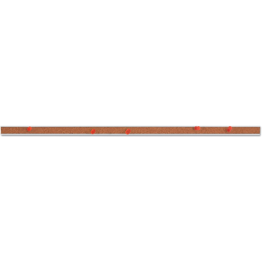 Universal Bulletin Board - 1" Board Height x 24" Board Width - Brown Cork Surface - Self-healing, Easy Installation - Silver Aluminum Frame - 1" Height x 24" Width - 1 Each