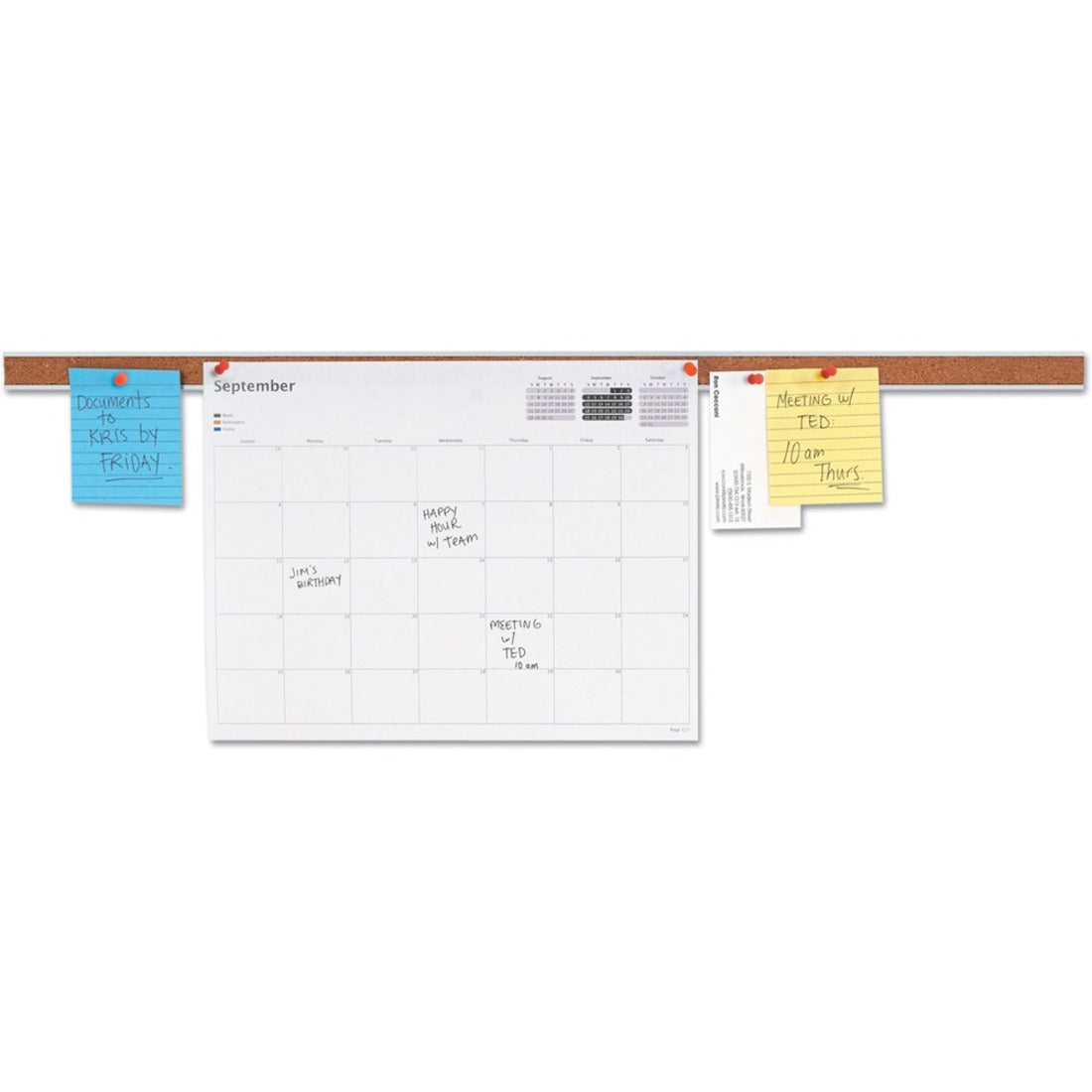 Universal Bulletin Board - 1" Board Height x 24" Board Width - Brown Cork Surface - Self-healing, Easy Installation - Silver Aluminum Frame - 1" Height x 24" Width - 1 Each