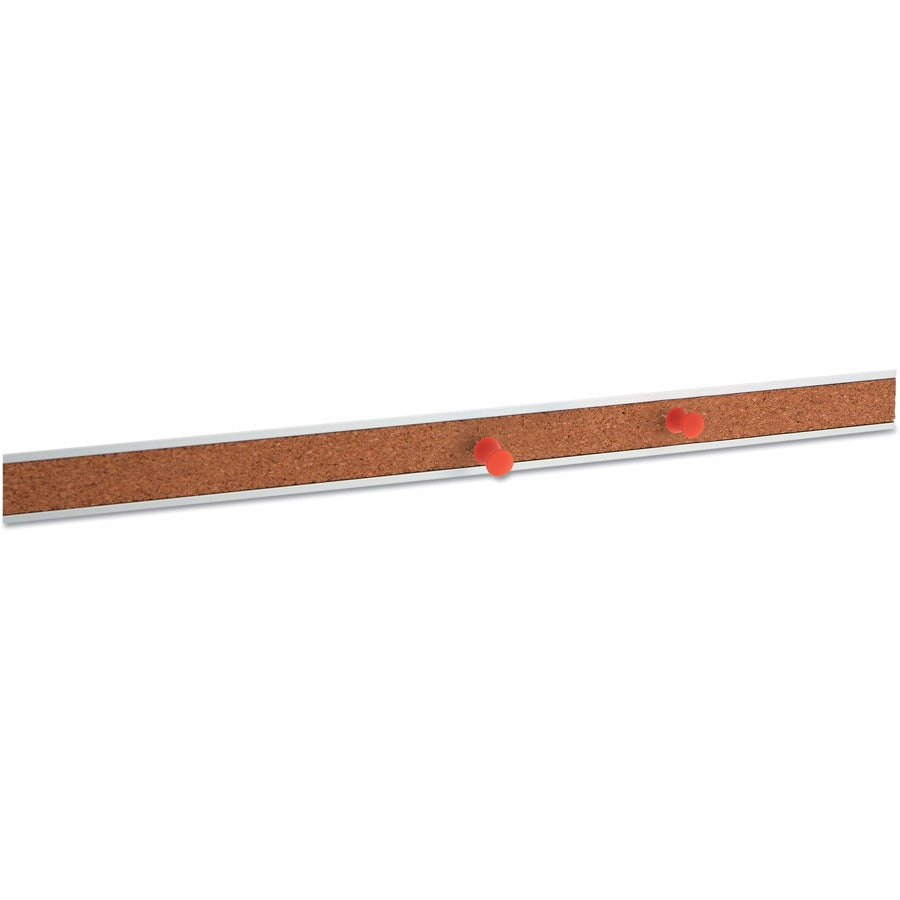 Universal Bulletin Board - 1" Board Height x 24" Board Width - Brown Cork Surface - Self-healing, Easy Installation - Silver Aluminum Frame - 1" Height x 24" Width - 1 Each