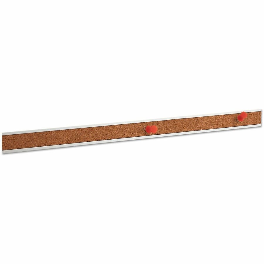 Universal Cork Board - 1" Board Height x 48" Board Width - Brown Cork Surface - Self-healing, Easy Installation - Silver Aluminum Frame - 1" Height x 48" Width - 1 Each