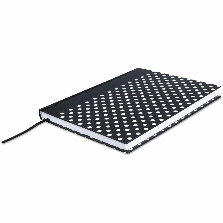 Universal Notebook - 1 Subject(s) - 150 Sheets - Sewn - Wide Ruled, Legal Ruled Front Ruling - 47 lb Basis Weight - 10.50" Height x 7.9" Width - White Paper - Black White Dots Paper Cover