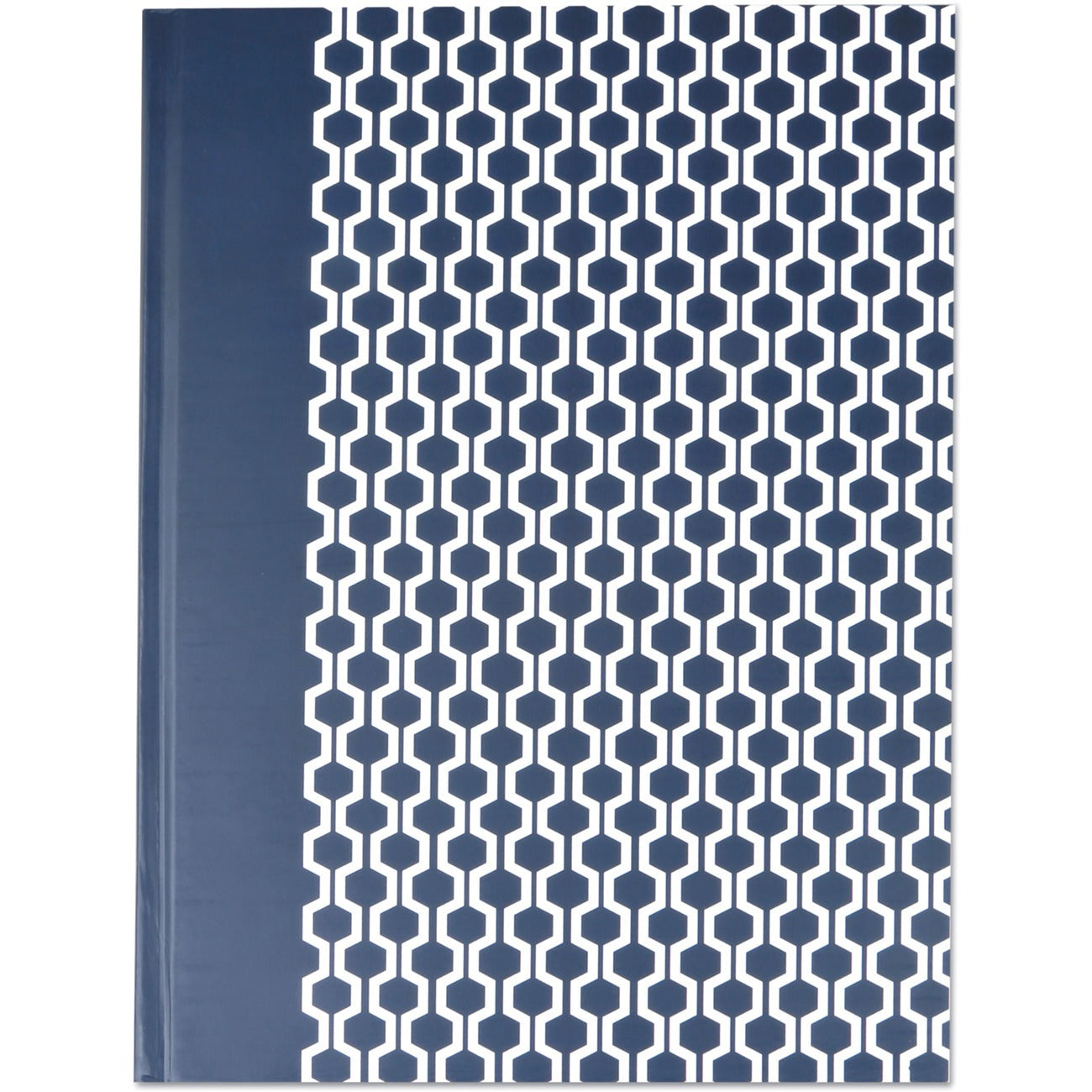 Universal Notebook - 1 Subject(s) - 150 Sheets - Sewn - Wide Ruled, Legal Ruled Front Ruling - 47 lb Basis Weight - 10.50" Height x 7.9" Width - White Paper - Dark Blue Hexagon Pattern Paper Cover