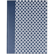 Universal Notebook - 1 Subject(s) - 150 Sheets - Sewn - Wide Ruled, Legal Ruled Front Ruling - 47 lb Basis Weight - 10.50" Height x 7.9" Width - White Paper - Dark Blue Hexagon Pattern Paper Cover