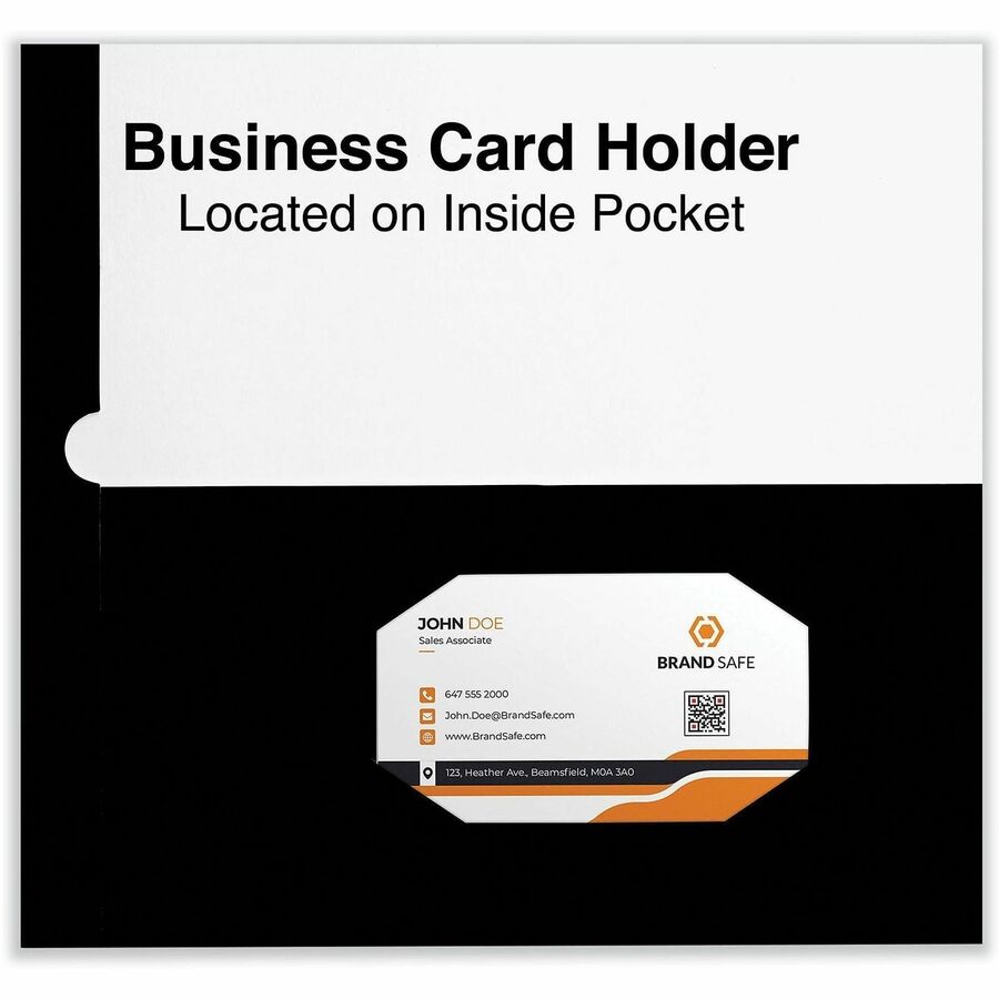 Universal Pocket Folder, 11" x 8 1/2", 100-Sheet Capacity, 2 Inside Pockets, Laminated, 25/Box