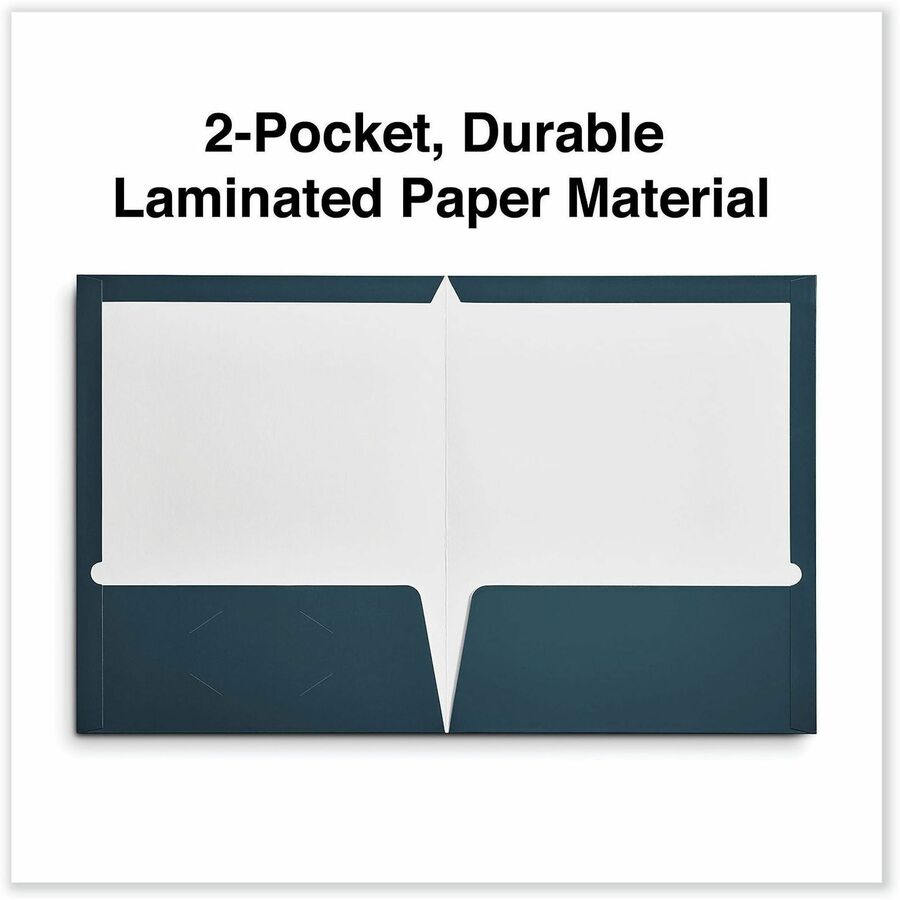 Universal Pocket Folder, 11" x 8 1/2", 2 Inside Pockets, Laminated, Holds 100 Sheets, Box of 25