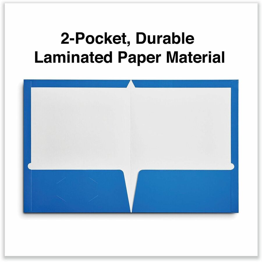 Universal Pocket Folder, 11" x 8 1/2", 100-Sheet Capacity, 2 Inside Pockets, Laminated, 25/Box