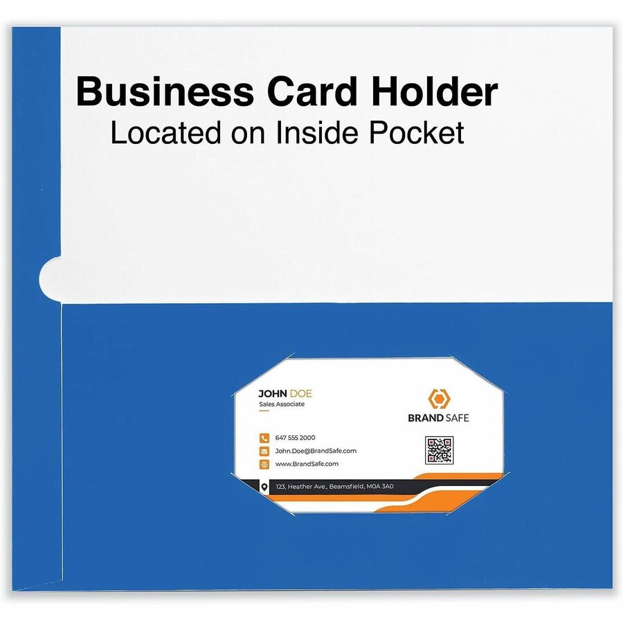 Universal Pocket Folder, 11" x 8 1/2", 100-Sheet Capacity, 2 Inside Pockets, Laminated, 25/Box
