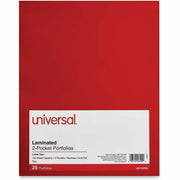 Universal Pocket Folder, 11" x 8 1/2", 2 Inside Pockets, Laminated, Holds 100 Sheets, 25 per Box