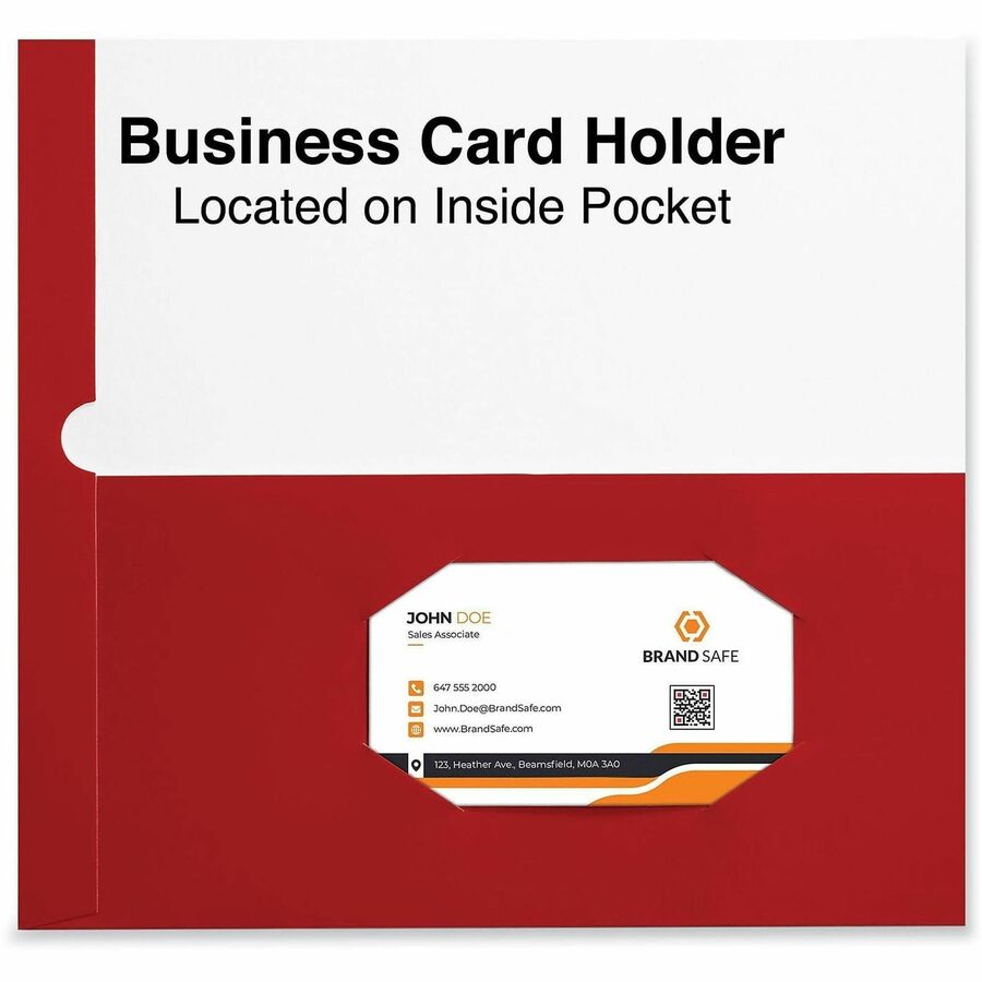 Universal Pocket Folder, 11" x 8 1/2", 2 Inside Pockets, Laminated, Holds 100 Sheets, 25 per Box