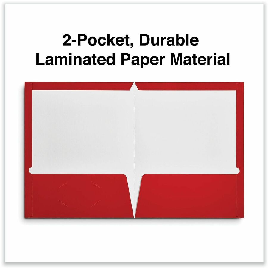 Universal Pocket Folder, 11" x 8 1/2", 2 Inside Pockets, Laminated, Holds 100 Sheets, 25 per Box