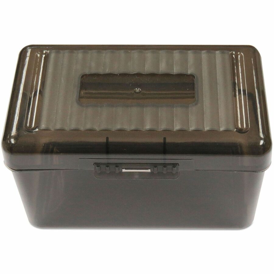 Universal Card Holder - Support 3" x 5" Media - 3.5" Height x 5.6" Width x 3.3" Depth - Plastic - Translucent Black - 2 / Pack