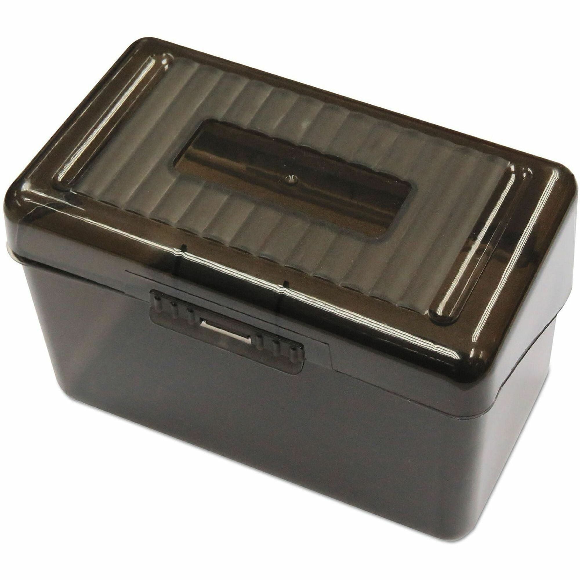 Universal Card Holder - Support 4" x 6" Media - 4.5" Height x 6.8" Width x 4.3" Depth - Plastic - Translucent Black - 2 / Pack