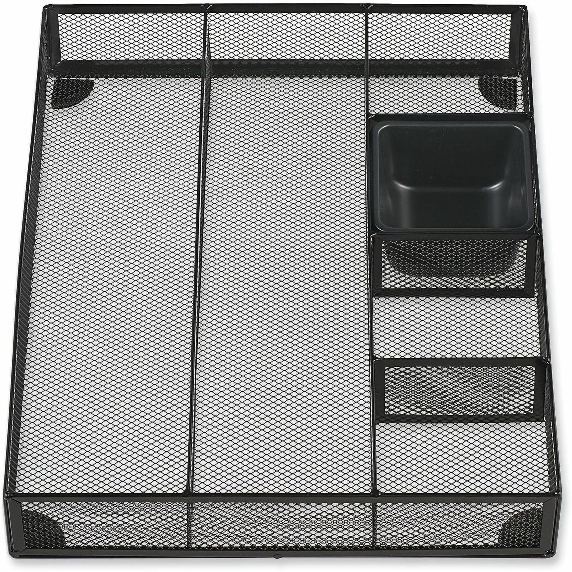 6 Compartment(s) - 2.50" Height x 15" Width x 11.88" Depth - Black - Metal Mesh - 1 Each