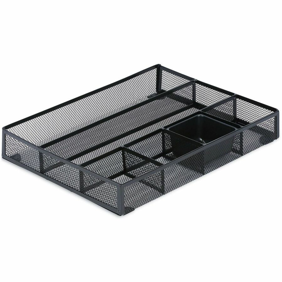6 Compartment(s) - 2.50" Height x 15" Width x 11.88" Depth - Black - Metal Mesh - 1 Each