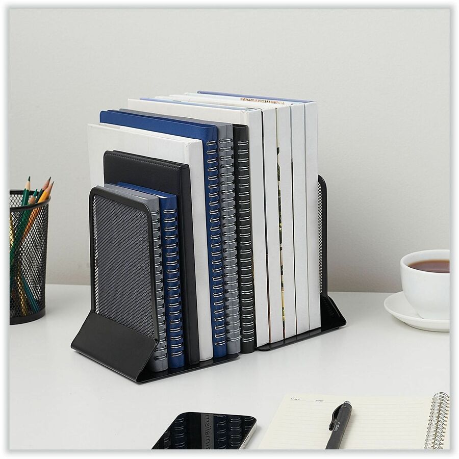 6.75" Height x 5.38" Width x 5.38" Depth - Non-skid Base, Rounded Corner - Black - Metal Mesh, Metal - 6 Pair