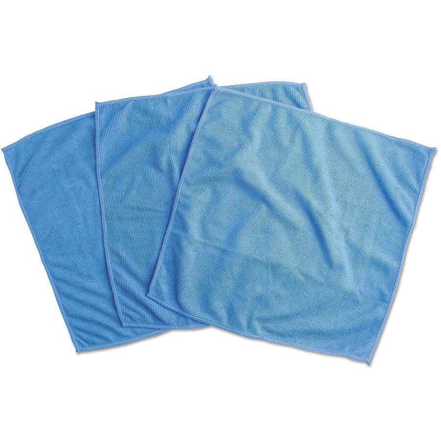For Glass, Screen, Whiteboard - Cloth - 12" Length x 12" Width - Recommended For: Dust Remover - Machine Washable, Streak-free - Blue - 3 / Pack
