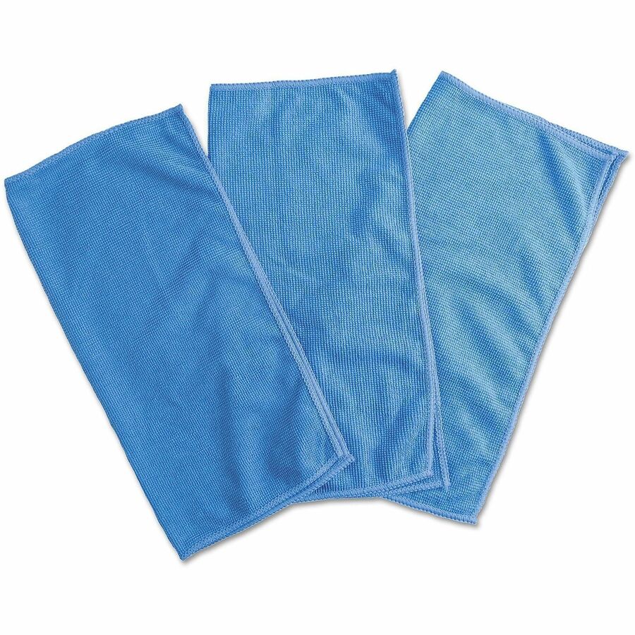 For Glass, Screen, Whiteboard - Cloth - 12" Length x 12" Width - Recommended For: Dust Remover - Machine Washable, Streak-free - Blue - 3 / Pack