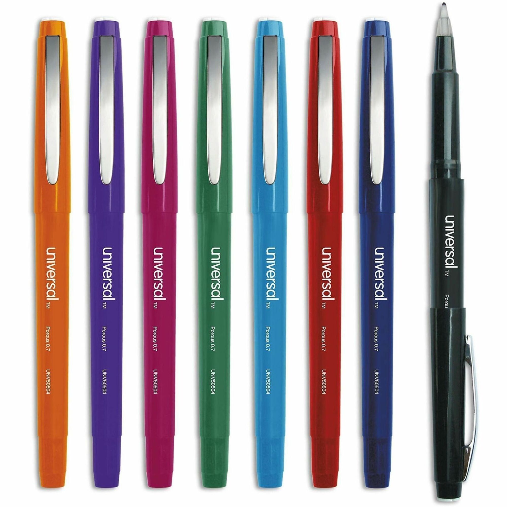 0.7 mm Medium Bullet Pen Point - Assorted Ink - Liquid - Assorted Barrel - 8 / Pack
