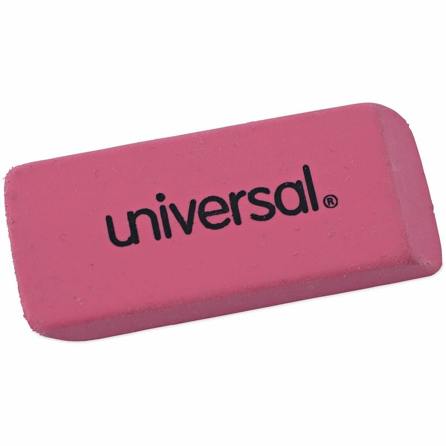 Universal Manual Eraser - Pink - Rectangle - Elastomer - 20 / Pack - Soft, Latex-free, Beveled Edge, Tear Resistant, Smudge Resistant, Ghost Resistant