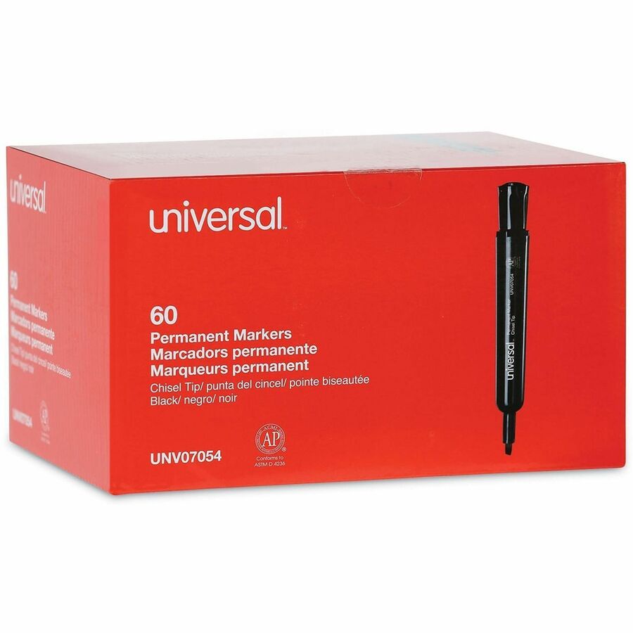 Broad Chisel Marker Point - Black Ink - General Purpose - 60 / Pack