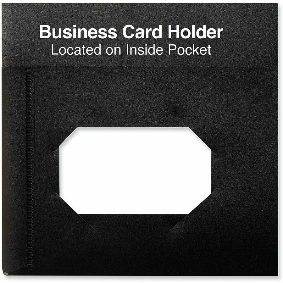Universal Pocket Folder, 2 Pockets, 11" x 8.5", 100-Sheet Capacity, Black, 10 Pack