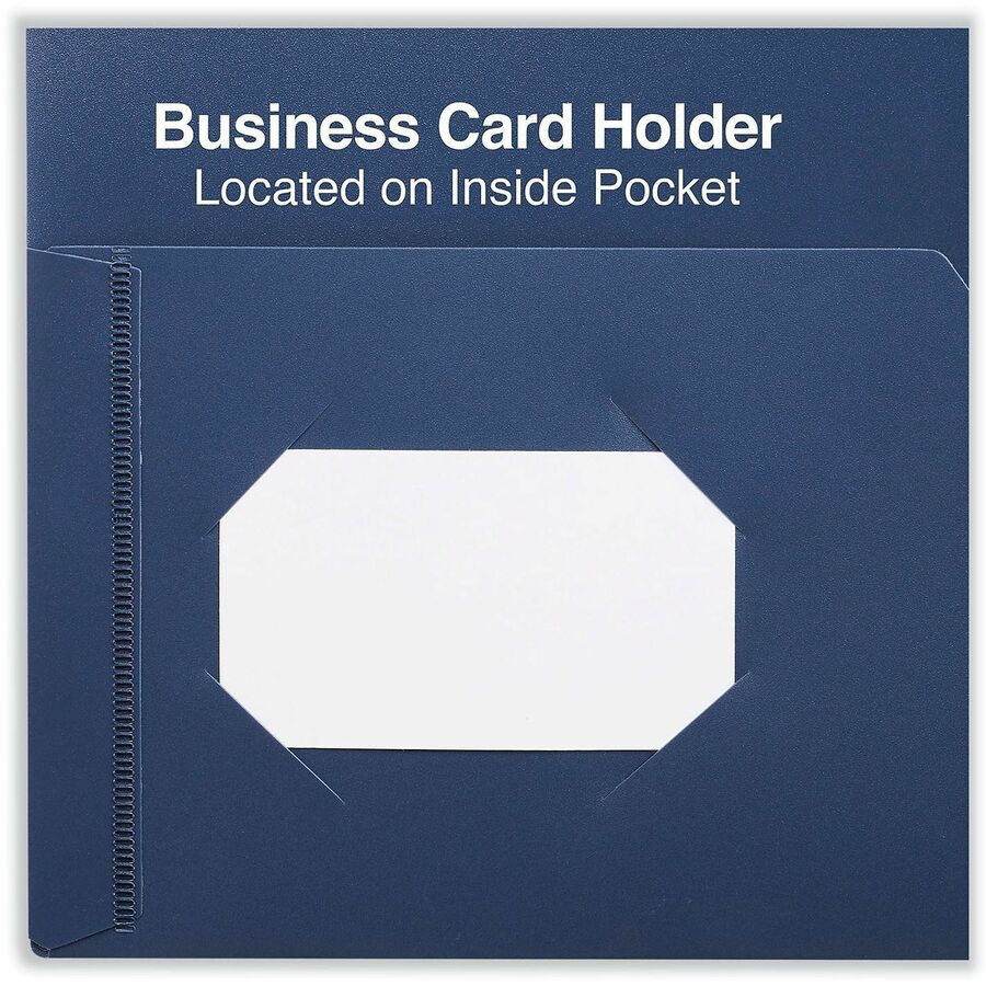 Universal Pocket Folder, 11" x 8.5", 2 Pockets, 100-Sheet Capacity, Navy Blue, 10 Pack