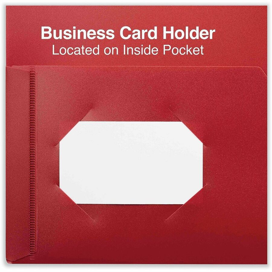 Universal Pocket Folder, 11" x 8.5", 2 Pockets, 100-Sheet Capacity, Red, 10 Pack
