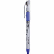 0.7 mm Medium Conical Pen Point - Blue Ink - Water Based - Silver, Blue Barrel - 1 Dozen