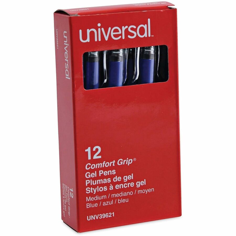 0.7 mm Medium Conical Pen Point - Blue Ink - Water Based - Silver, Blue Barrel - 1 Dozen