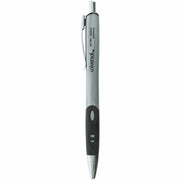 Universal Comfort Grip Gel Pen - 0.7 mm Medium Conical Pen Point - Retractable - Black Ink - Water Based - Gray, Black, Silver Barrel - 36 / Pack