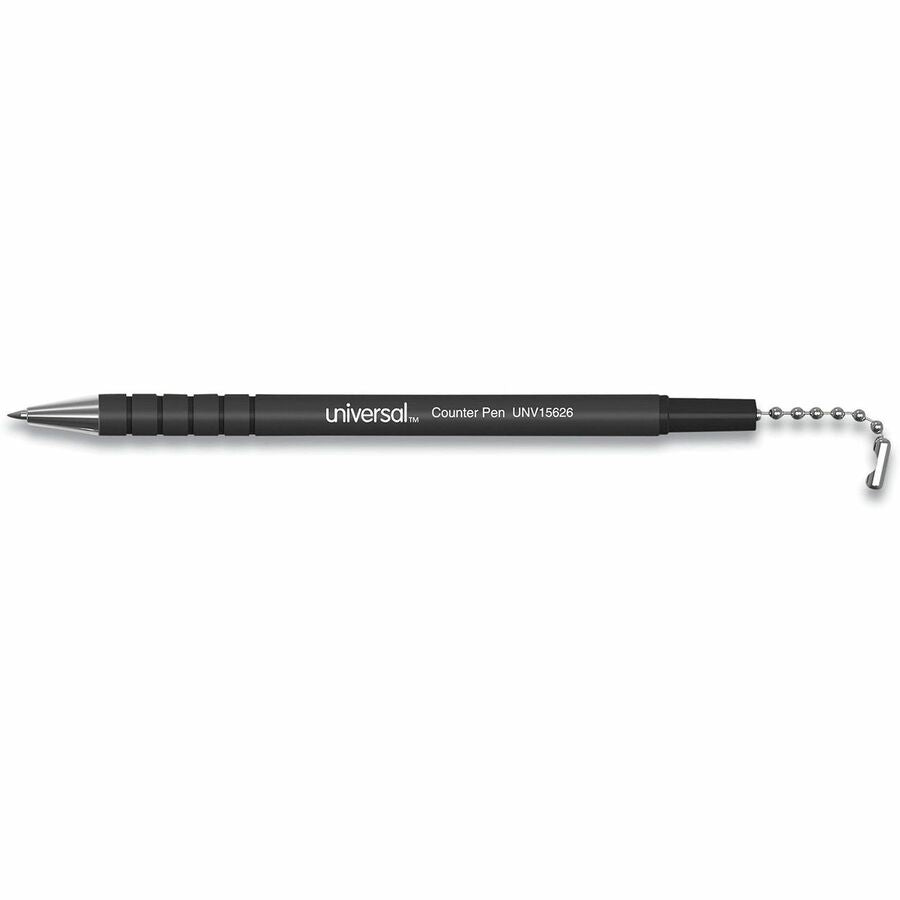 0.7 mm Medium Conical Pen Point - Refillable - Black Ink - Black Barrel - 24 Each