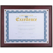 Universal Document Frame - 13.33" x 11" Frame Size - Rectangle - Vertical, Horizontal - Dust Resistant, Debris Resistant - Acrylic - Clear, Mahogany - 1 Each