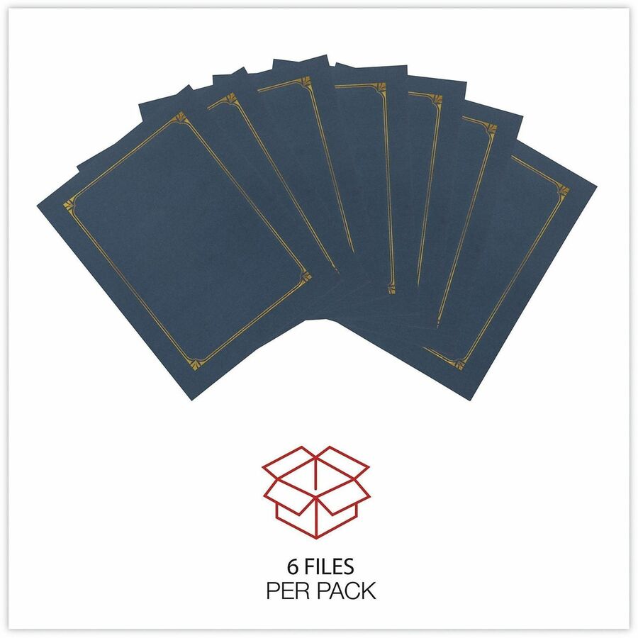 Universal Letter, A4 Certificate Holder - 8" x 10" , 8" x 10" , 8" x 10" - Paper - Navy - 6 Pack