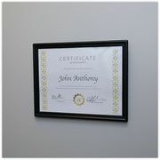 Universal Document Frame - 12" x 9.50" Frame Size - Holds 8.50" x 11" Insert - Rectangle - Vertical, Horizontal - Dust Resistant, Die-cut - Plastic - Black, Gold - 3 / Pack