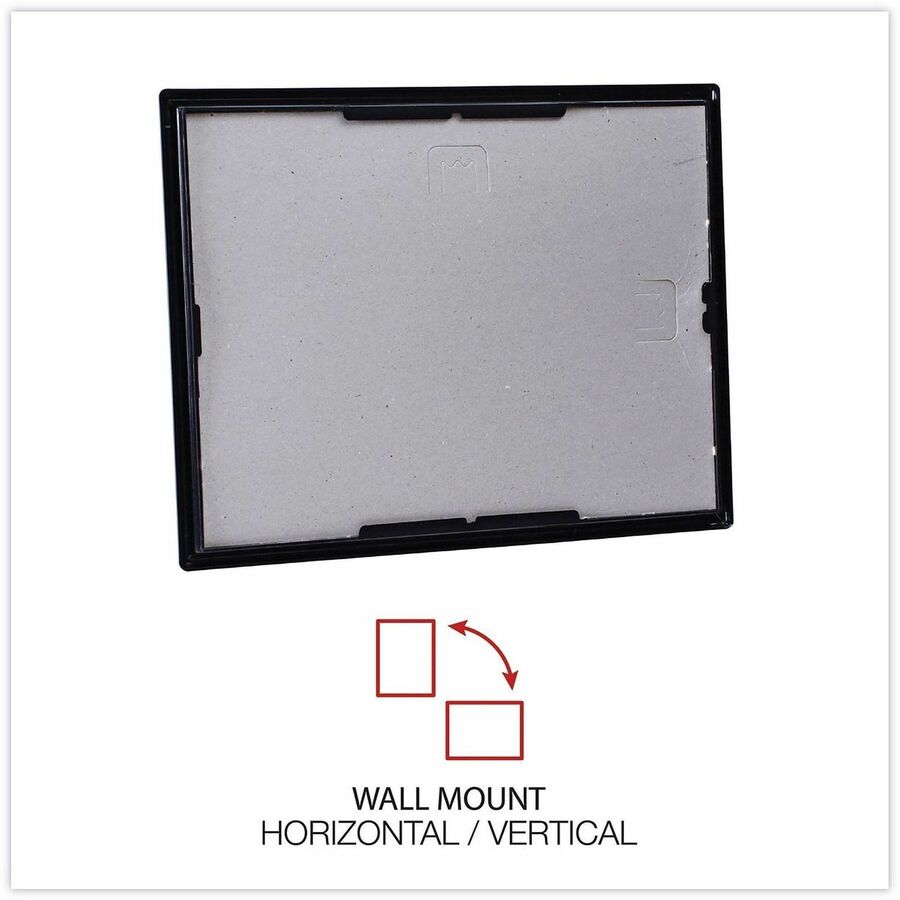 Universal Document Frame - 12" x 9.50" Frame Size - Holds 8.50" x 11" Insert - Rectangle - Vertical, Horizontal - Dust Resistant, Die-cut - Plastic - Black, Gold - 3 / Pack