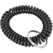 Universal Key Ring - 2.4" Height x 2.4" Width x 0.4" Depth - Plastic - Black - Sturdy, Flexible, Expandable - 6 / Pack