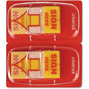 Universal Flag - 500 - 1" Flag/Note Width x 1 3/4" Flag/Note Length - Rectangle - SIGN HERE - Yellow - Pop-up, Repositionable, Reusable - Dispenser Included - 500 / Pack