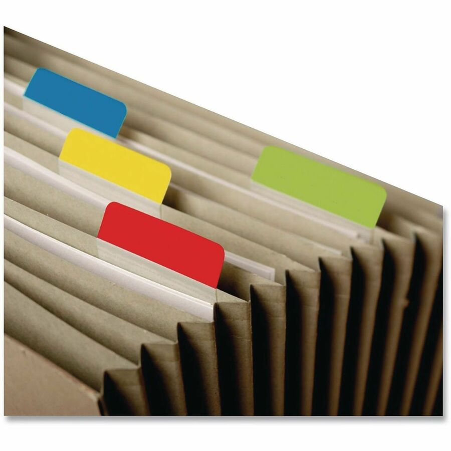 2" Tab Width - 3 Hole Punched - Bright Blue, Bright Green, Bright Red, Bright Yellow Tab(s) - Reusable, Repositionable - 40 / Pack