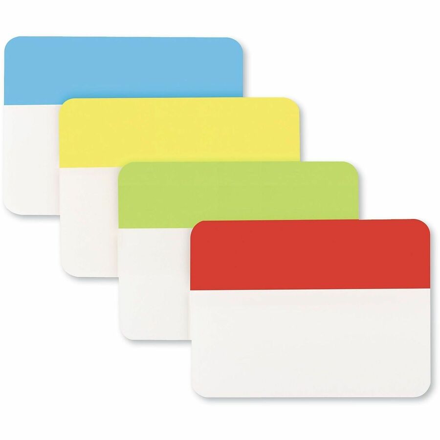 2" Tab Width - 3 Hole Punched - Bright Blue, Bright Green, Bright Red, Bright Yellow Tab(s) - Reusable, Repositionable - 40 / Pack