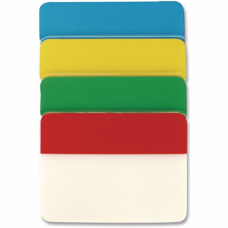 2" Tab Width - 3 Hole Punched - Bright Blue, Bright Green, Bright Red, Bright Yellow Tab(s) - Reusable, Repositionable - 40 / Pack