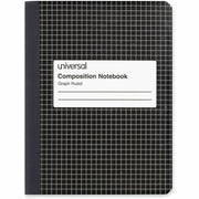 Universal Quadrille/Graph Notebook - 1 Subject(s) - 100 Sheets - Sewn - Quad Ruled Front Ruling - 38 lb Basis Weight - 9.75" Height x 7.5" Width - White Paper - Black Marble Paper Cover