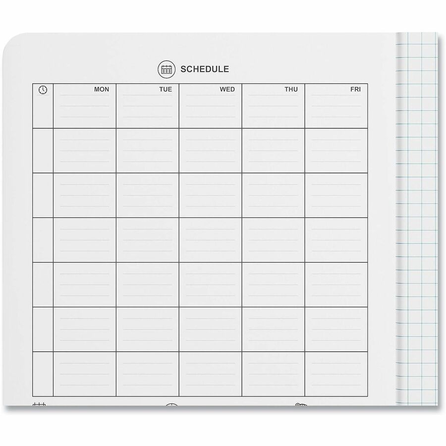 Universal Quadrille/Graph Notebook - 1 Subject(s) - 100 Sheets - Sewn - Quad Ruled Front Ruling - 38 lb Basis Weight - 9.75" Height x 7.5" Width - White Paper - Black Marble Paper Cover - 6 / Pack