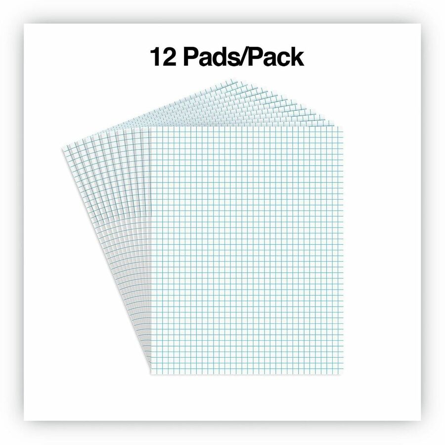 1 Subject(s) - 50 Sheets - Tape Bound - Quad Ruled Front Ruling - 15 lb Basis Weight - 11" Height x 8.5" Width - White Paper - Chipboard Cover - 1 Dozen