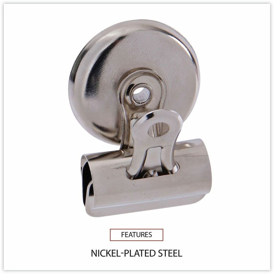 Small - 1.2" Width - 0.25" Size Capacity - Nickel - Nickel Plated Steel - 18 / Pack