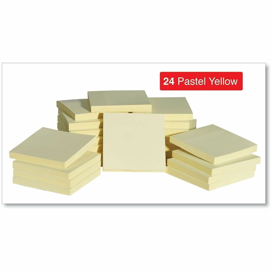 90 Sheets - Plain - 3" x 3" Sheet Size - Yellow Paper - Paper Cover - 24 / Pack