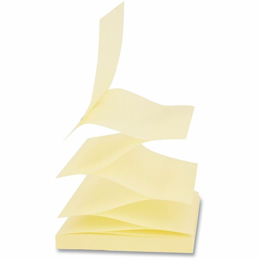 Universal Notepad - 90 Sheets - Plain - 3" x 3" Sheet Size - Yellow Paper - Paper Cover - 24 / Pack